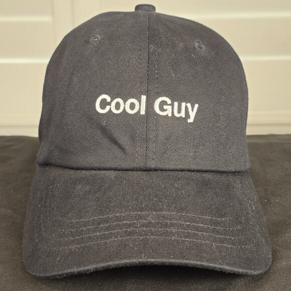 Adjustable (Strapback) Men's Black Hat - Cool Dude - Picture 1 of 7
